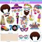 37PCS 70s Disco Photo Booth Props – 1970s Party Decorations & Selfie Props